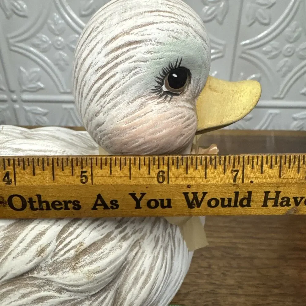 Vtg Dona Ceramic Painted Duck Duckling Mold Pink Farmhouse Country Core Small